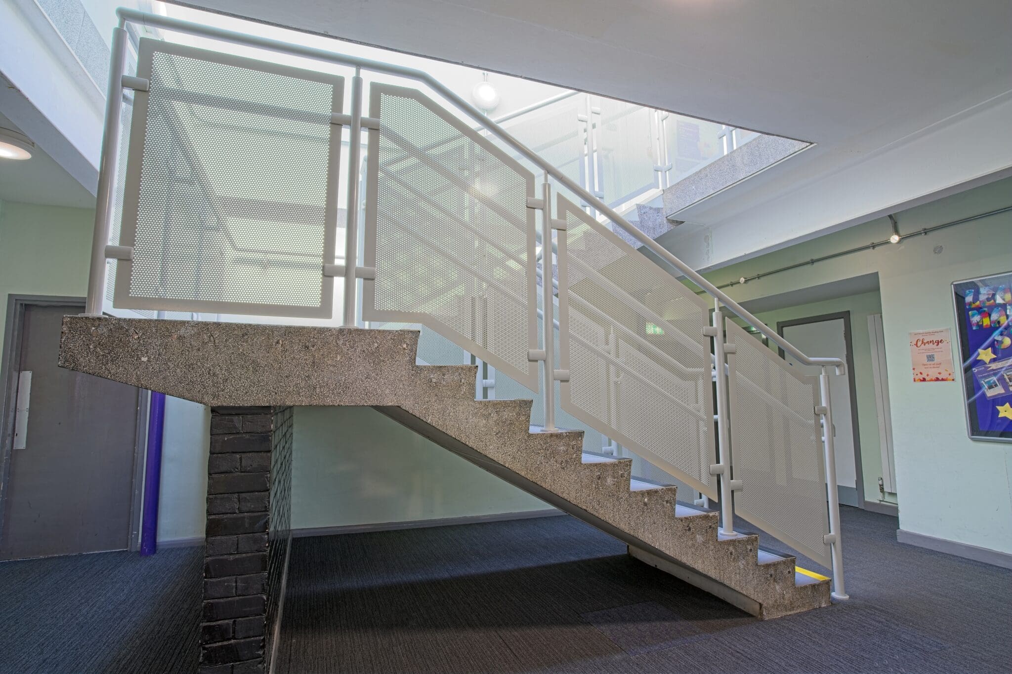 Spectrum Polyester Powder Coated Perforated Panel Balustrade with Offset Stanchions