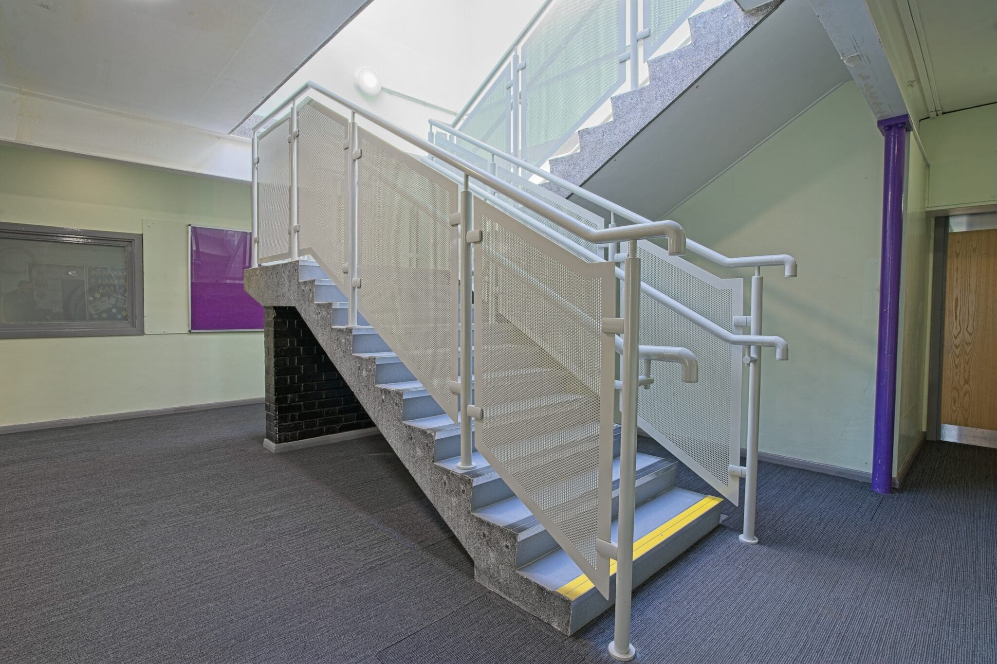 Spectrum Polyester Powder Coated Perforated Panel Balustrade with Offset Stanchions