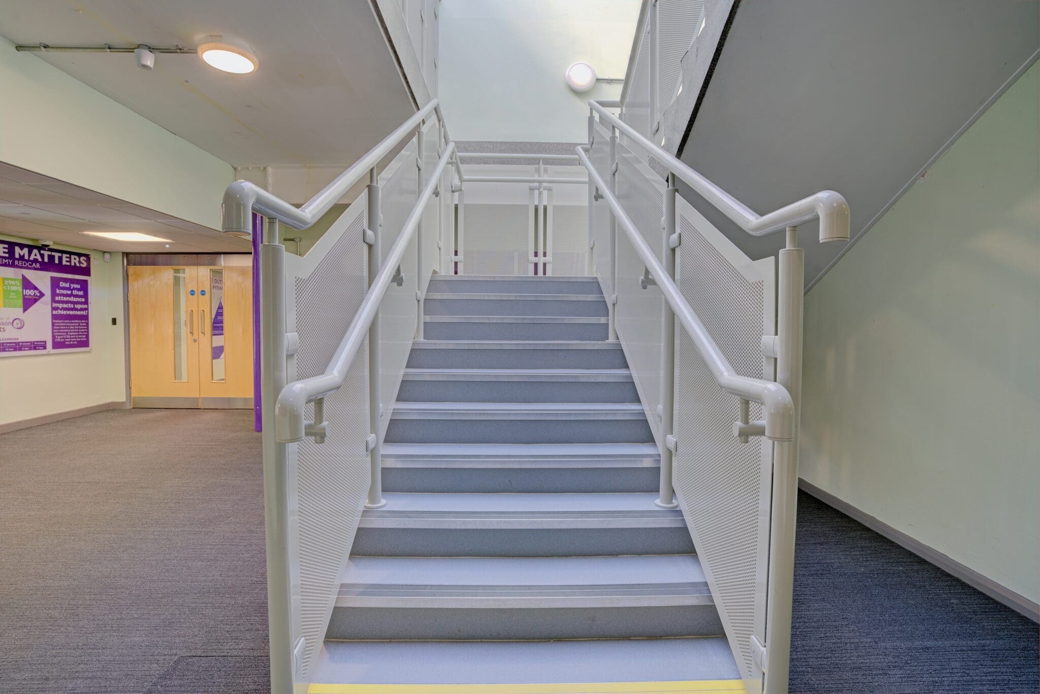 Spectrum Polyester Powder Coated Perforated Panel Balustrade with Offset Stanchions