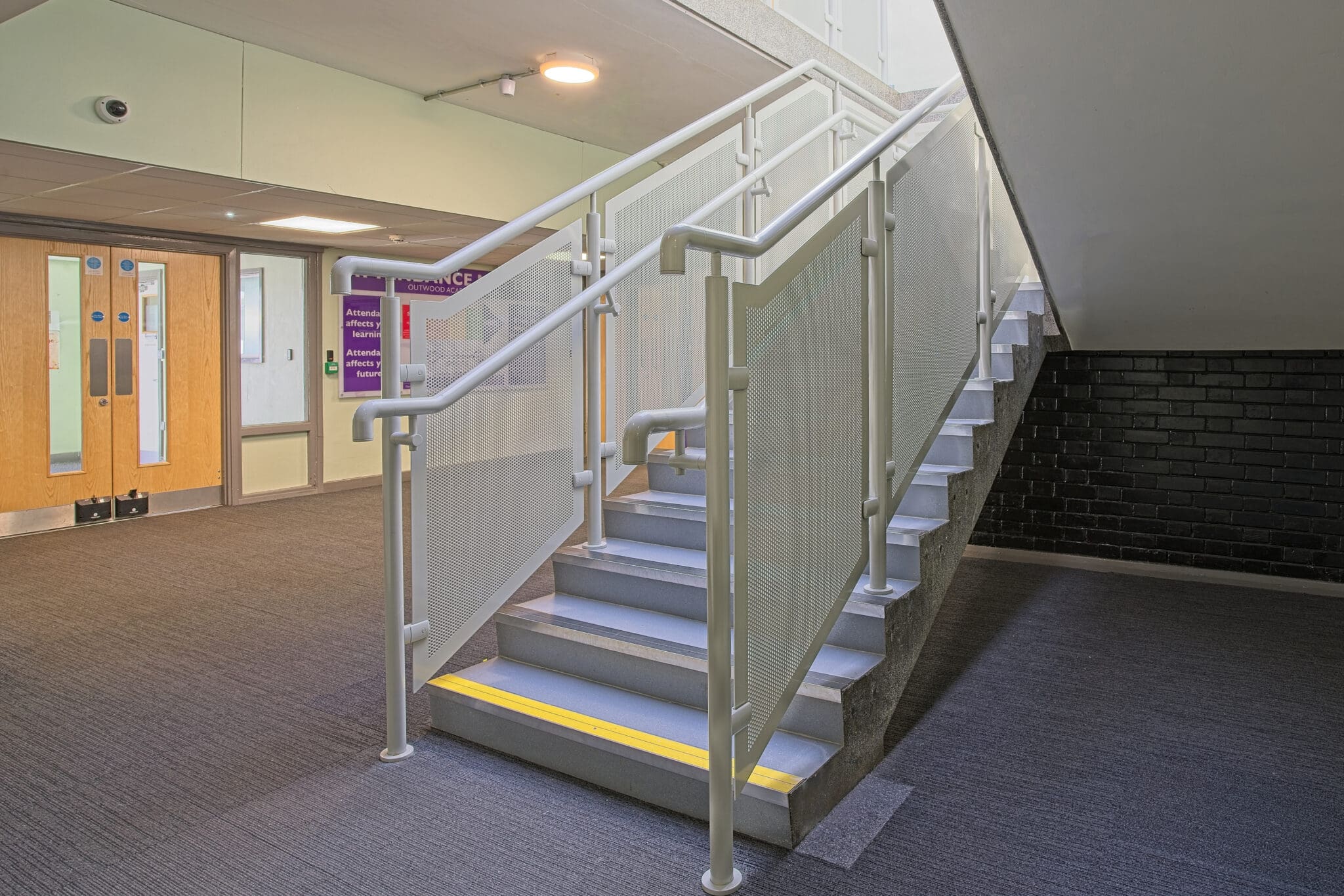 Spectrum Polyester Powder Coated Perforated Panel Balustrade with Offset Stanchions