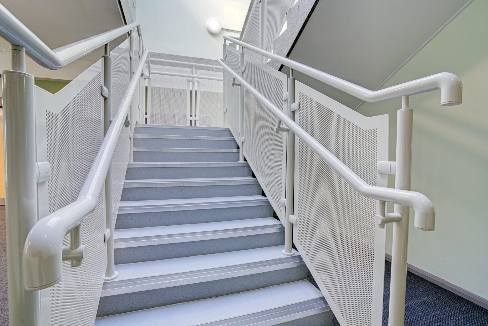 Spectrum Polyester Powder Coated Perforated Panel Balustrade with Offset Stanchions