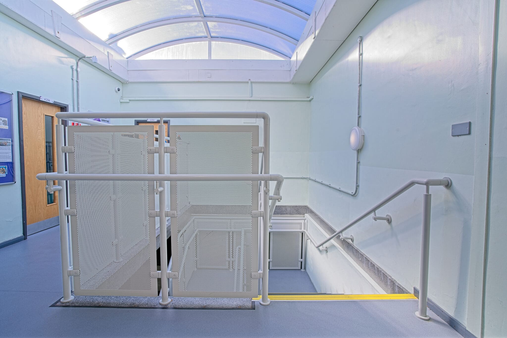 Spectrum Polyester Powder Coated Perforated Panel Balustrade with Offset Stanchions